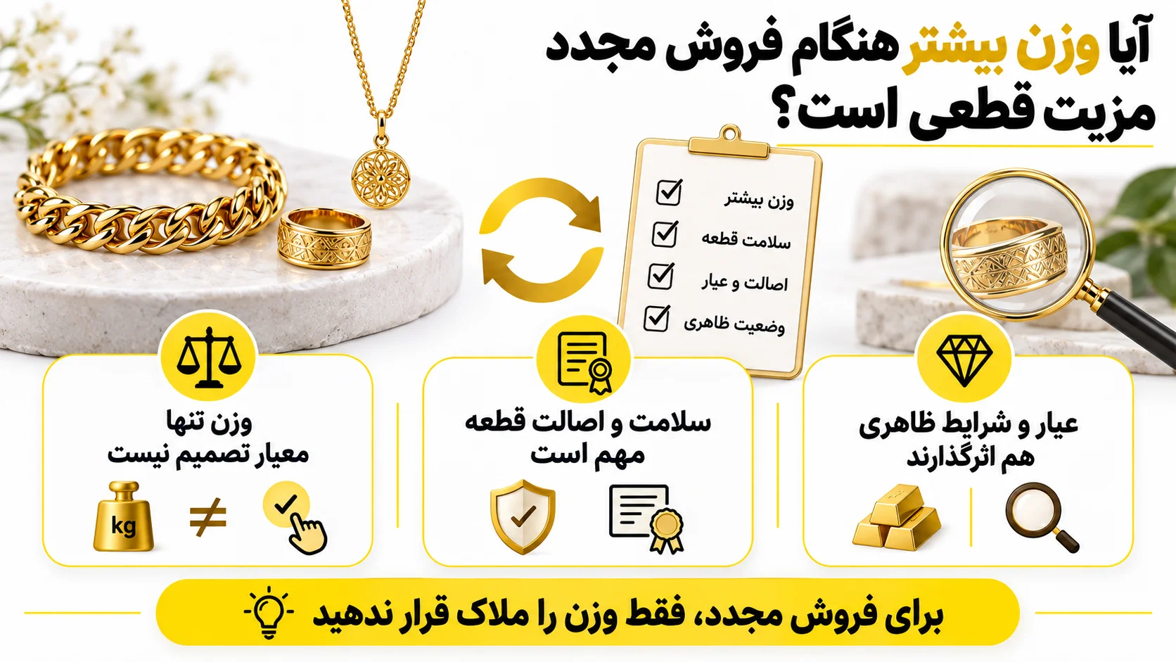 طلای سبک بخریم یا سنگین؟ مقایسه قیمت، دوام و کاربرد آیا وزن بیشتر هنگام فروش مجدد مزیت قطعی است؟