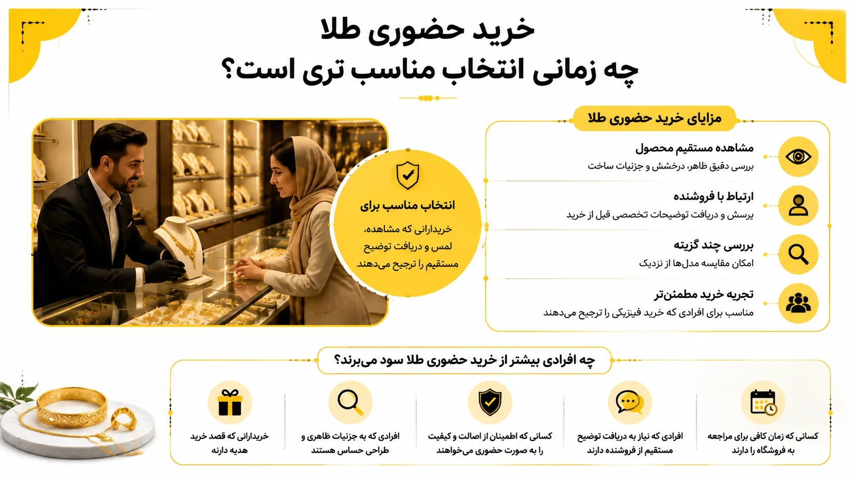 خرید حضوری طلا چه زمانی انتخاب مناسب تری است؟