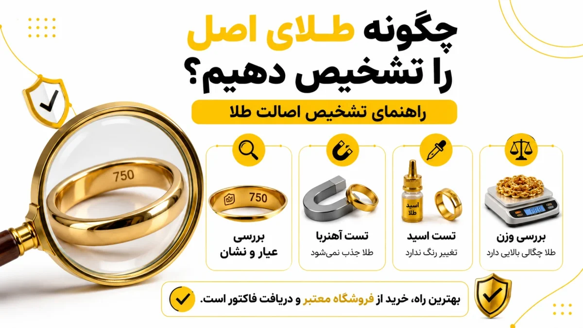چگونه طلای اصل را تشخیص دهیم؟ راهنمای تشخیص اصالت طلا